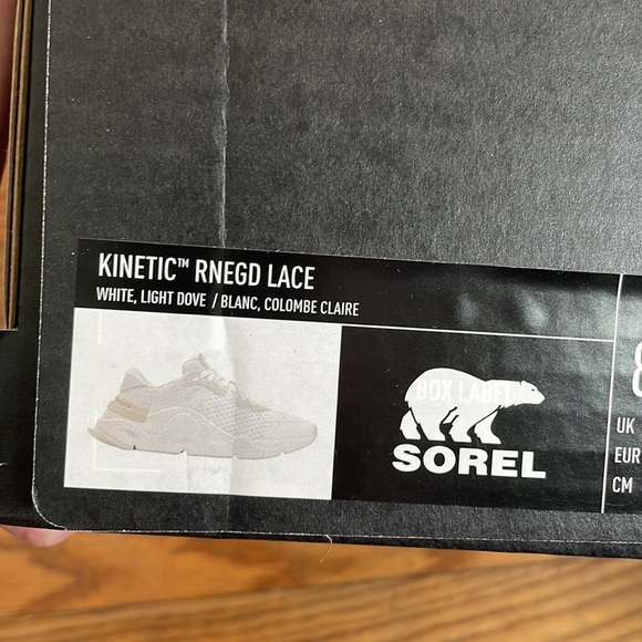 𝅺Sorel Kinetic Renegade Lace Up Sneaker white lightdove NWT - Picture 8 of 8